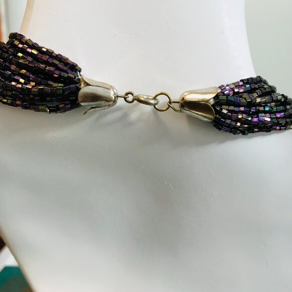 Vintage Metallic Beaded Necklace - Picture 6 of 8